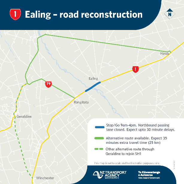 Motorists warned to expect delays south of Ashburton on Friday
