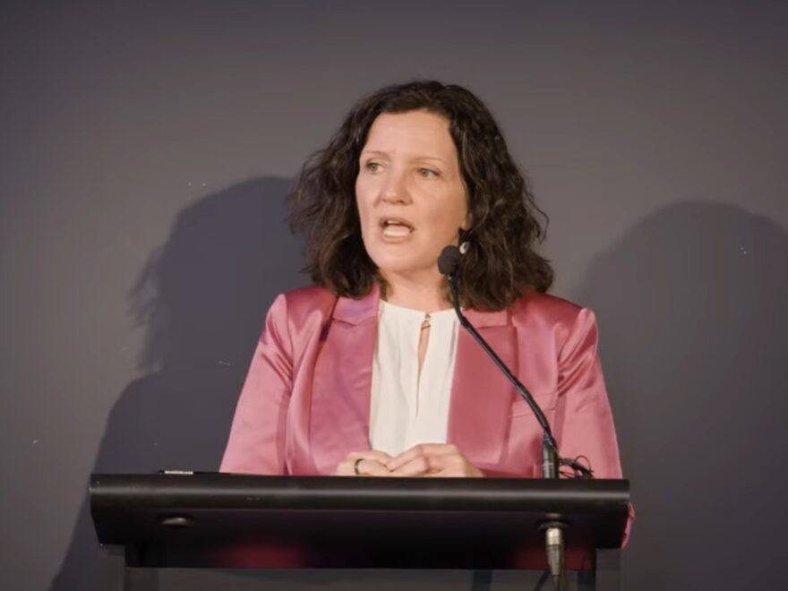 Sara Templeton at her campaign launch on Friday night.