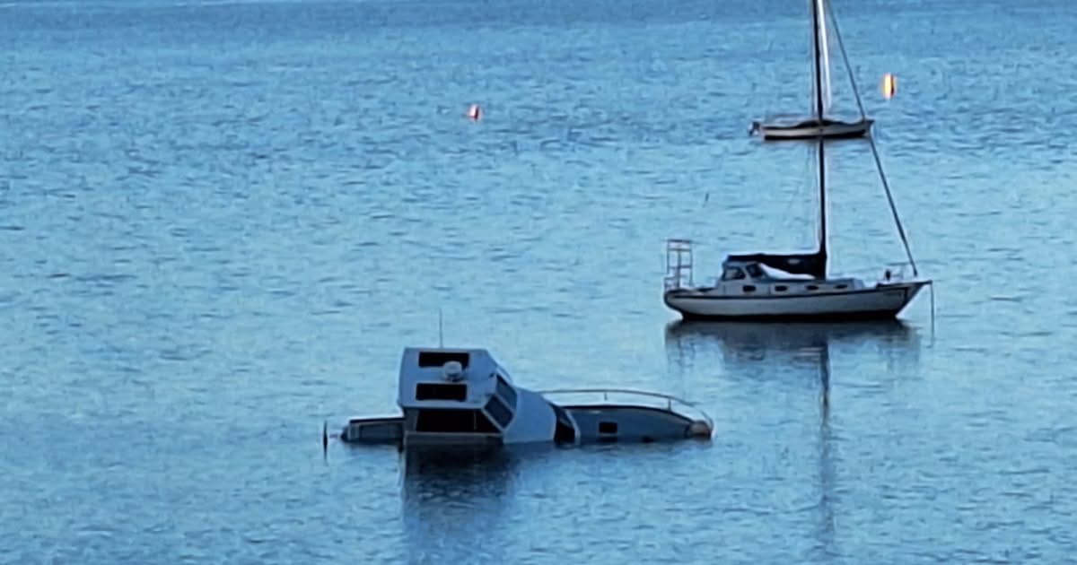 Boat sinks in Cass Bay following heavy weather