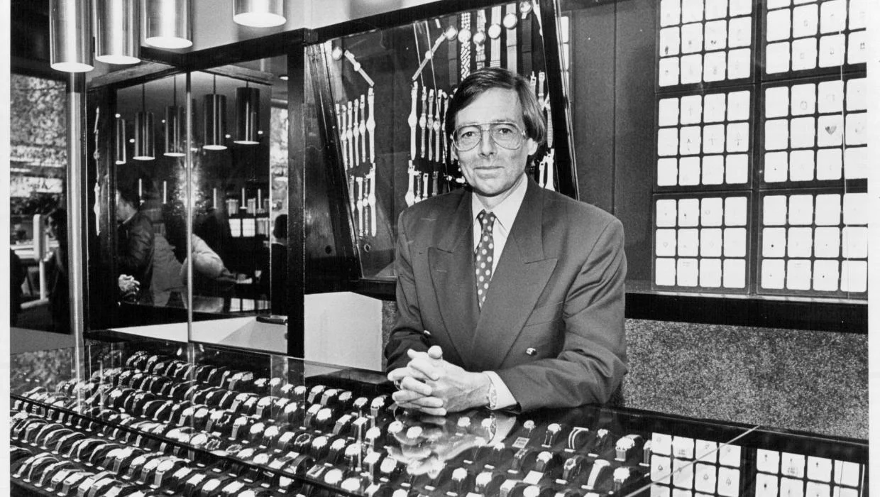 A decade after opening his first store Sir Michael Hill had opened stores across the country. In his Queen St shop, Auckland in 1989.JOHN SELKIRK / STUFF