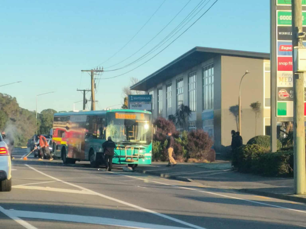 Two injured after crash involving bus and car on Ferry Road