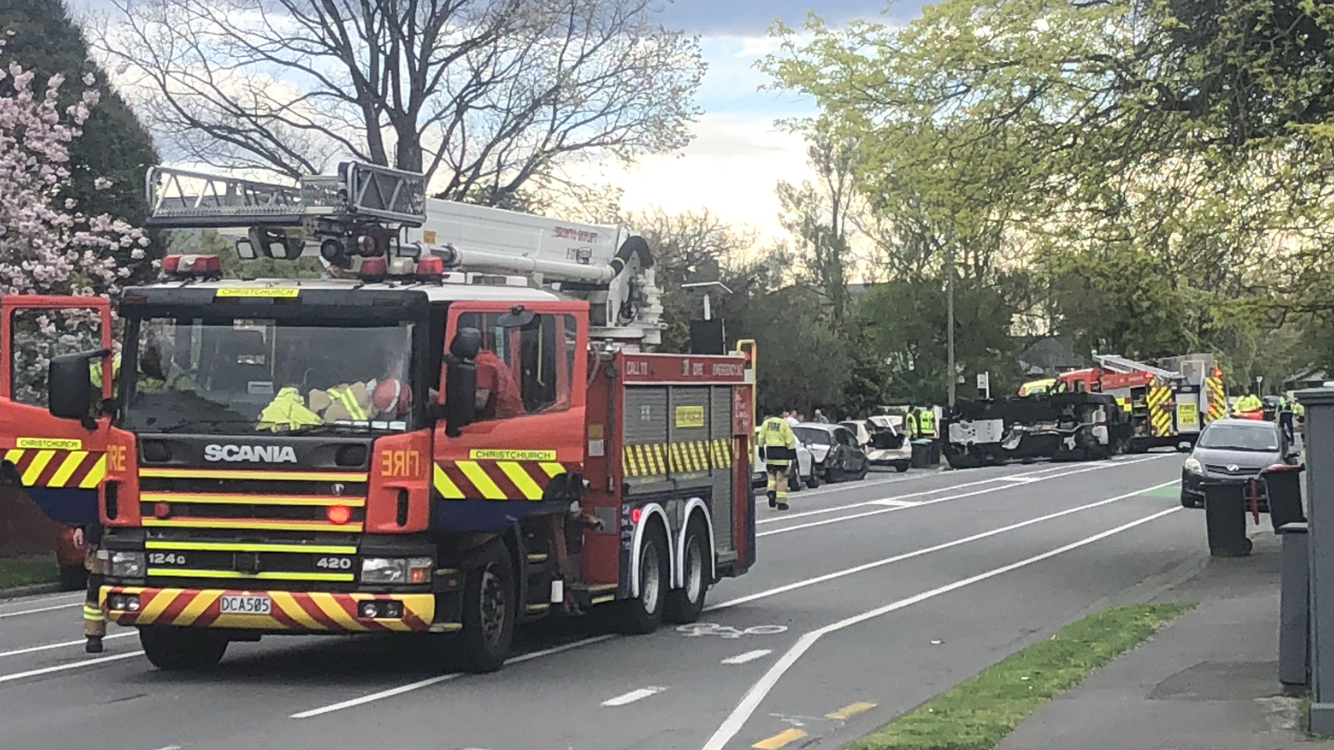 Emergency services respond to Merivale crash