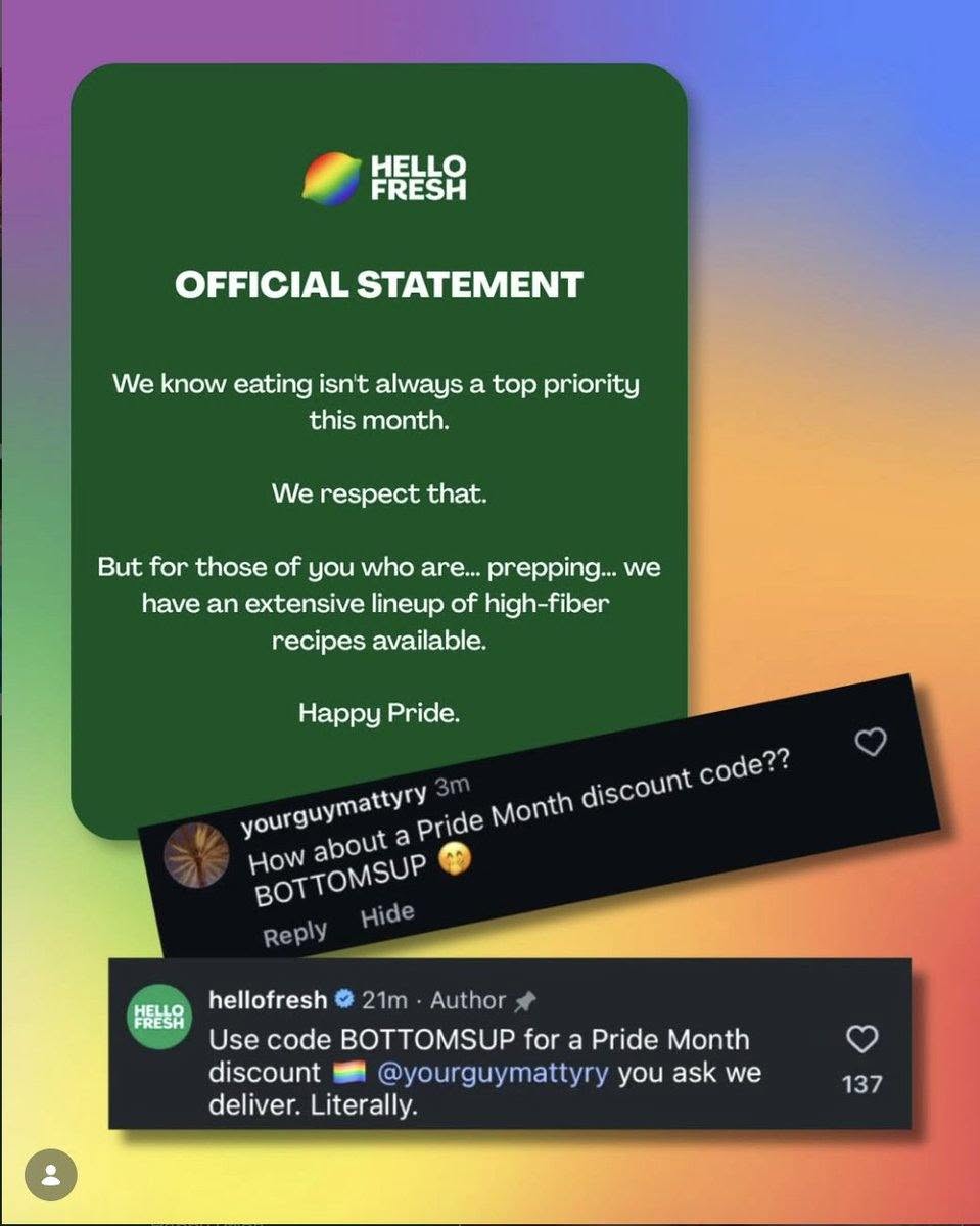 HelloFresh Pride campaign criticised as regressive and distasteful