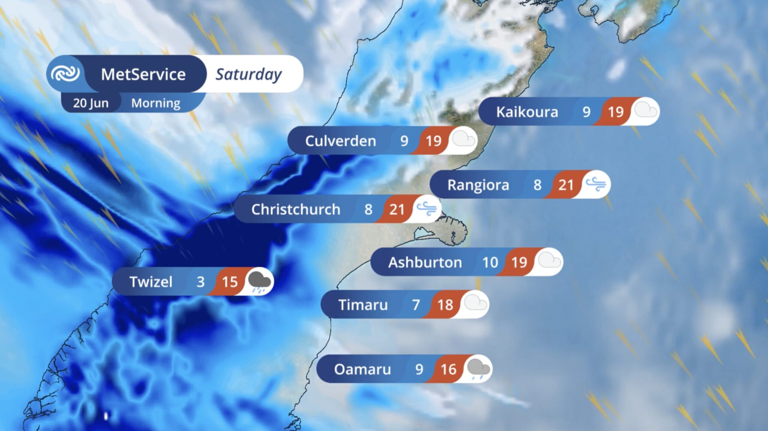 Heavy rain and strong winds to hit parts of South Island, Christchurch set for wet Saturday