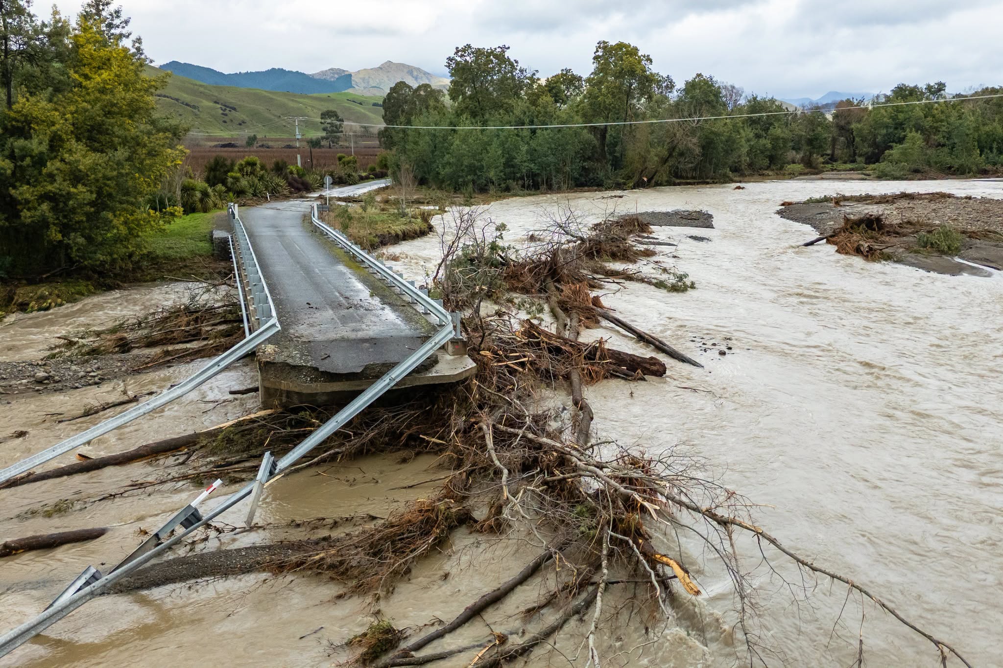 Damage at Tyntesfield bridge, Waihopai Valley / photo: Gavin Hadfield