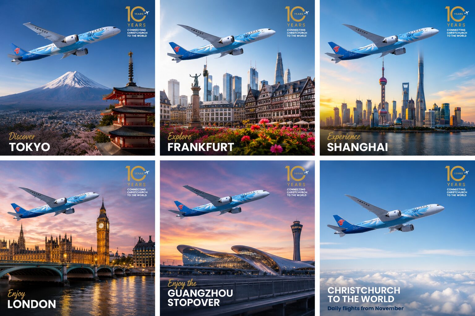 Sale fares take off! China Southern Marks 10 years of Christchurch Flights with November deals
