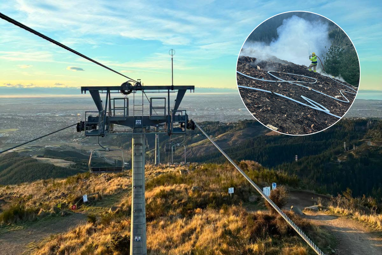 Fire crews return after slash pile reignites at Christchurch Adventure Park
