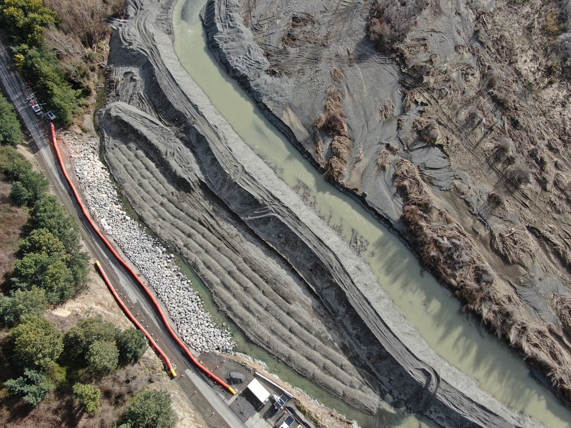 Conway River redirected as crews rebuild flood-damaged SH1 south of Kaikōura