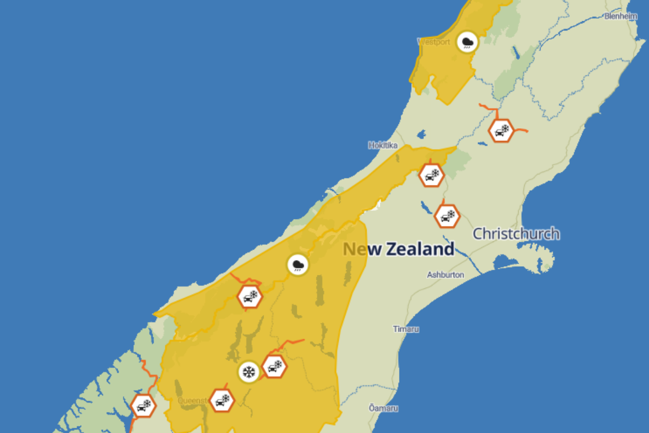 Snow and flooding hit southern highways as Canterbury alpine roads face warnings