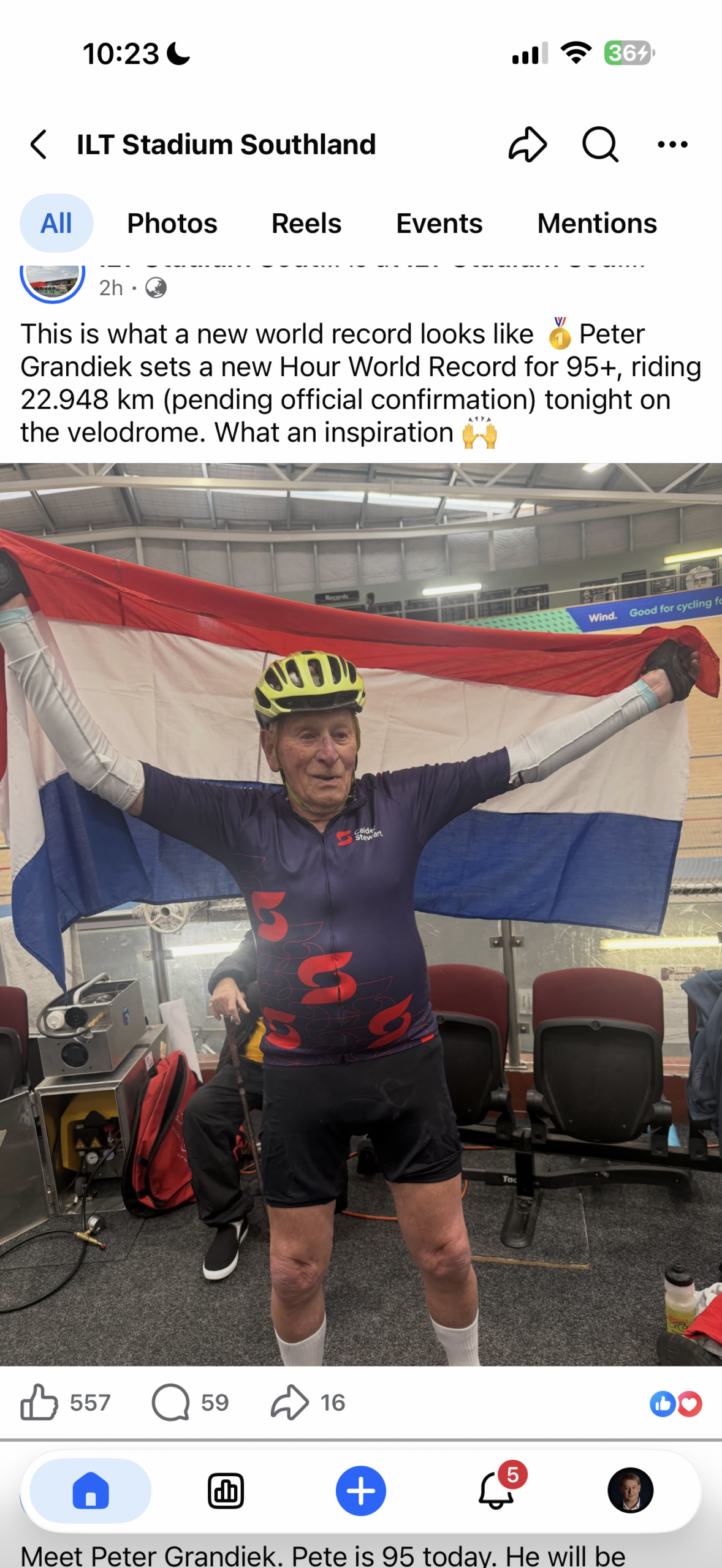 95-year-old heart attack survivor breaks cycling world record on his birthday