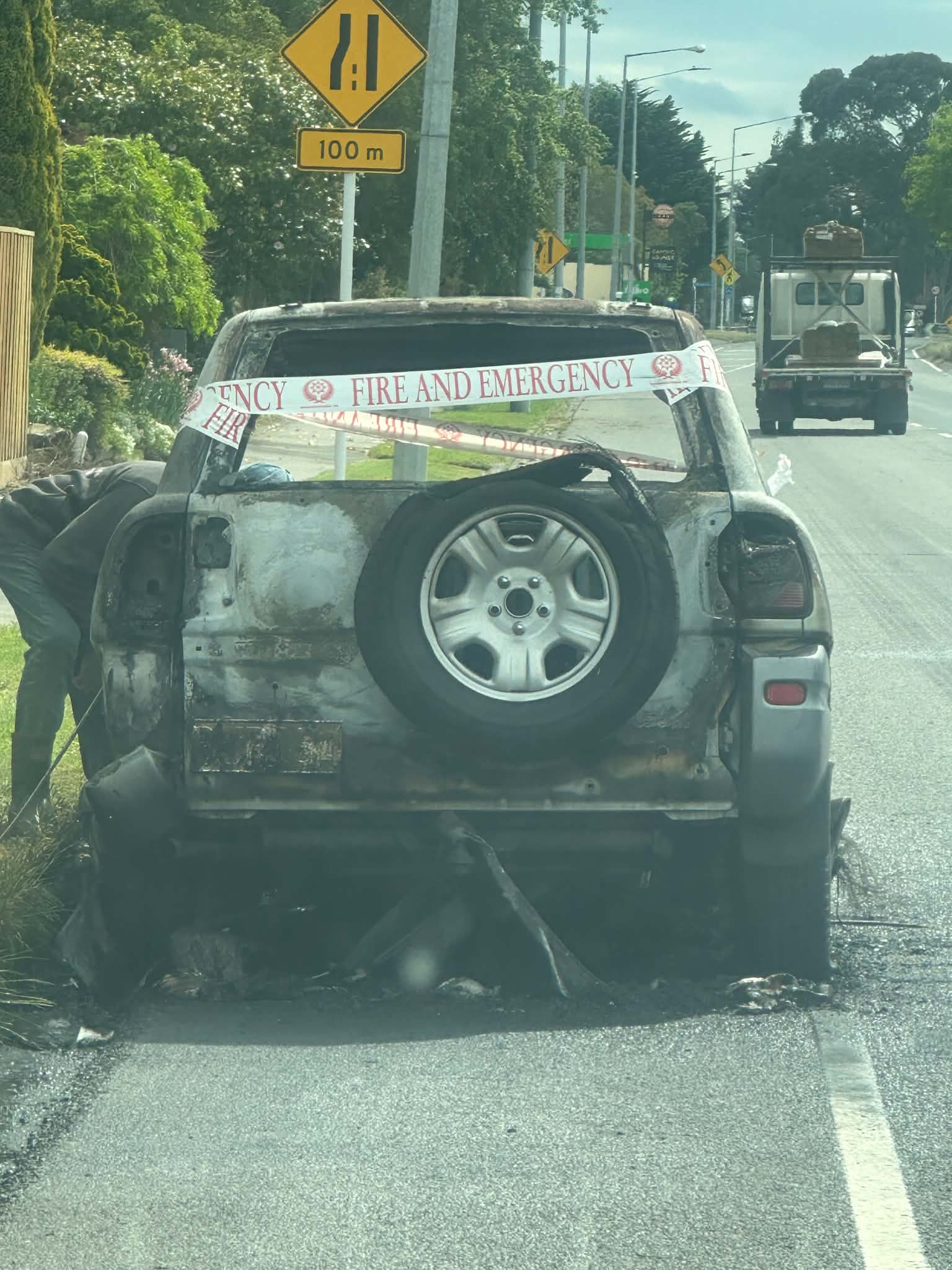 Vehicle fire delays traffic in Belfast