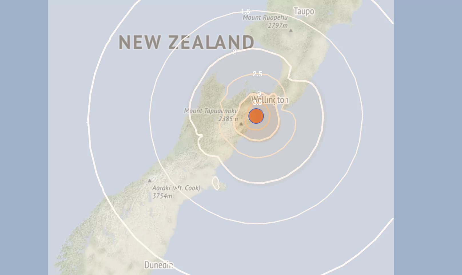 Major earthquakes wellington