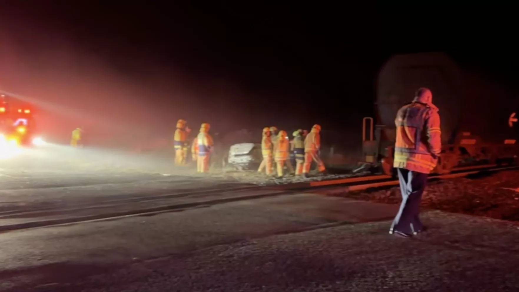 Man in critical condition after crash involving freight train and car in Rolleston