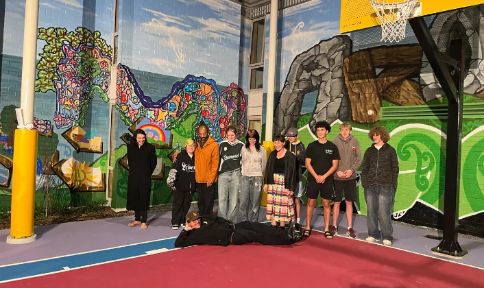 Christchurch youths bring bold mural to life at new Youth Hub
