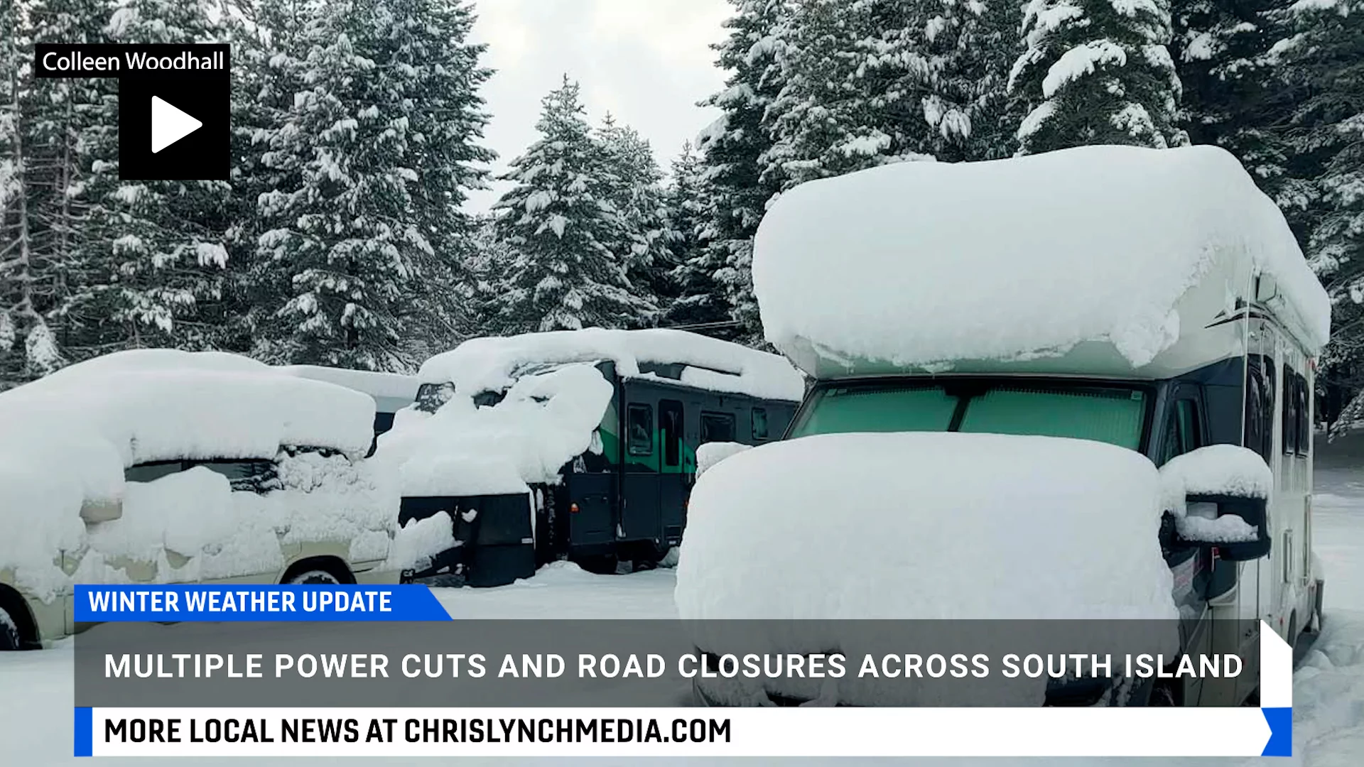 Power outages and South Island highways closed due to heavy snow
