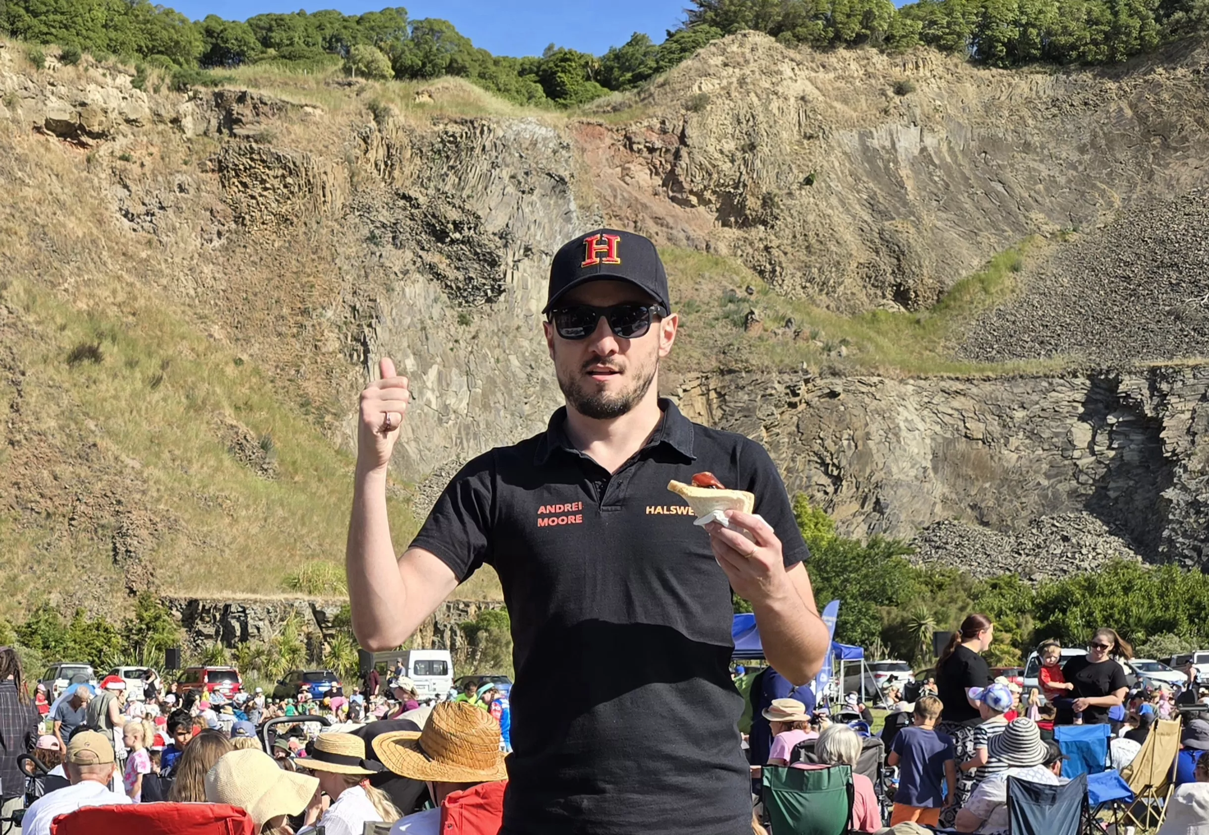Councillor Andrei Moore at a community event at the Halswell Quarry. 