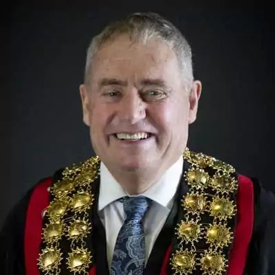Christchurch Mayor Phil Mauger wearing his Mayoral Chains