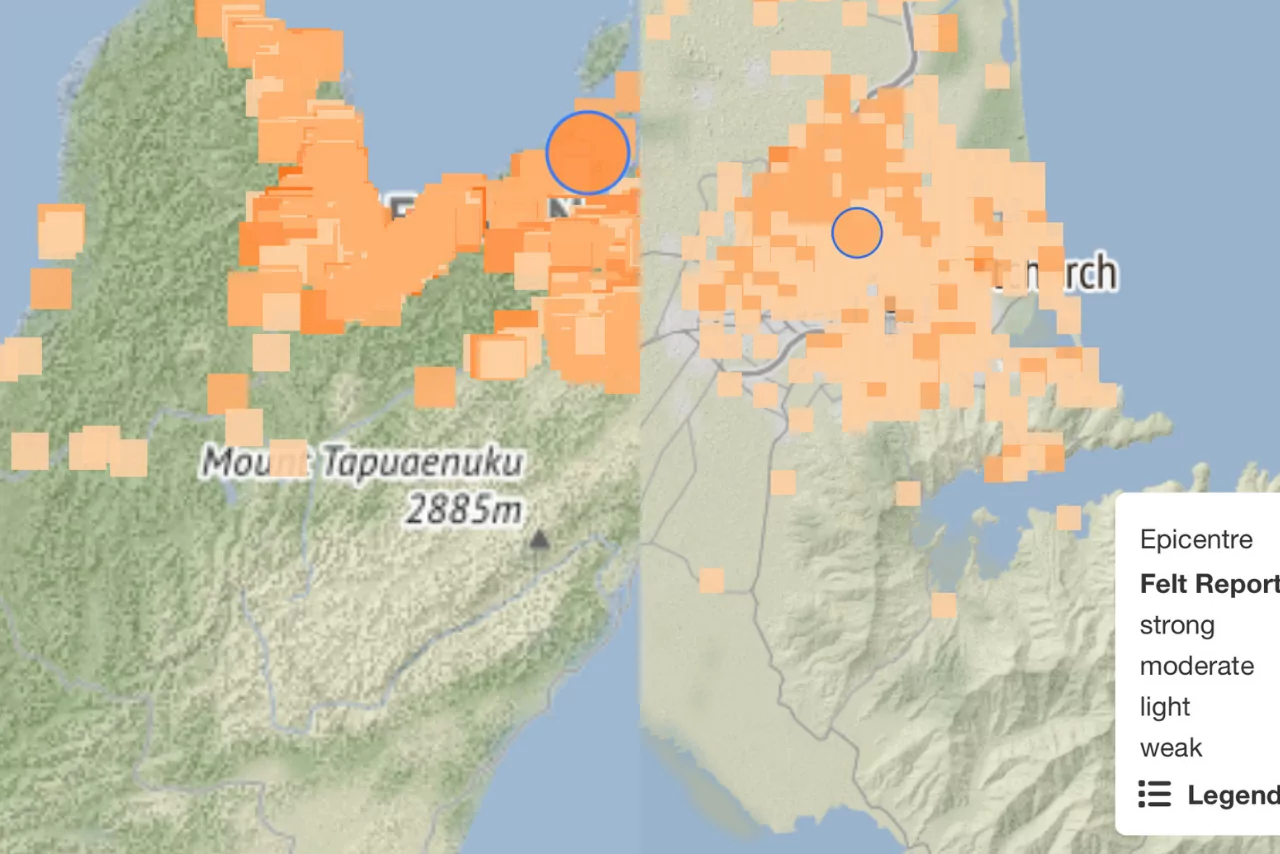 Two South Island quakes on Saturday night