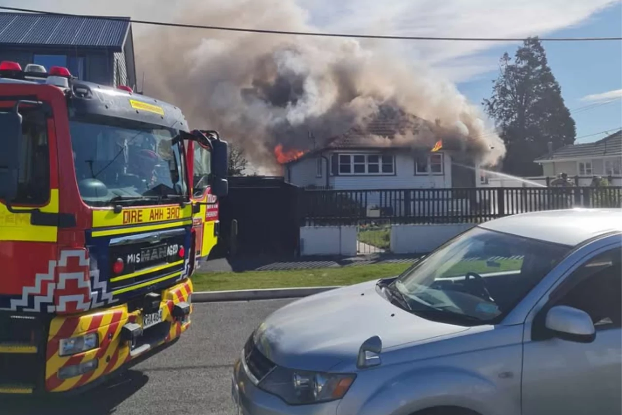 Emergency crews at Avonside house fire