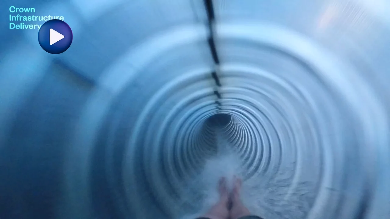Watch first test ride of thrilling Rocket hydroslide at Christchurch’s new sports centre