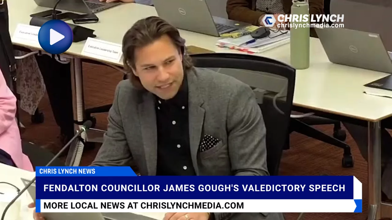 James Gough delivers valedictory speech after 15 years on council