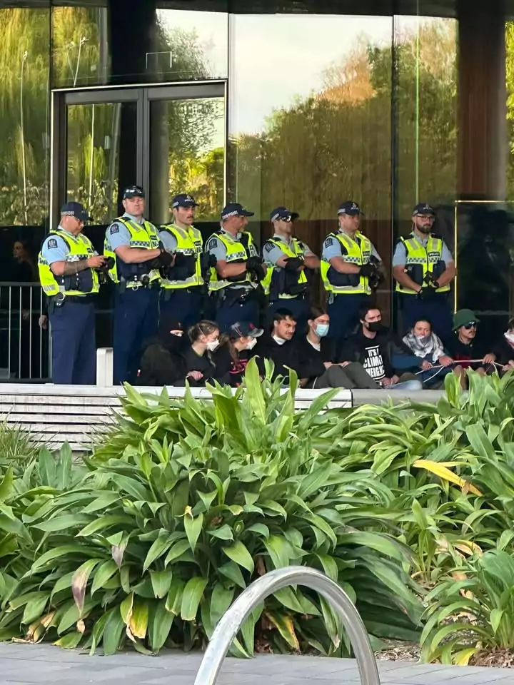 30 protestors arrested outside Christchurch convention centre
