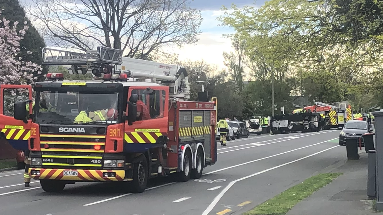 Emergency services respond to Merivale crash