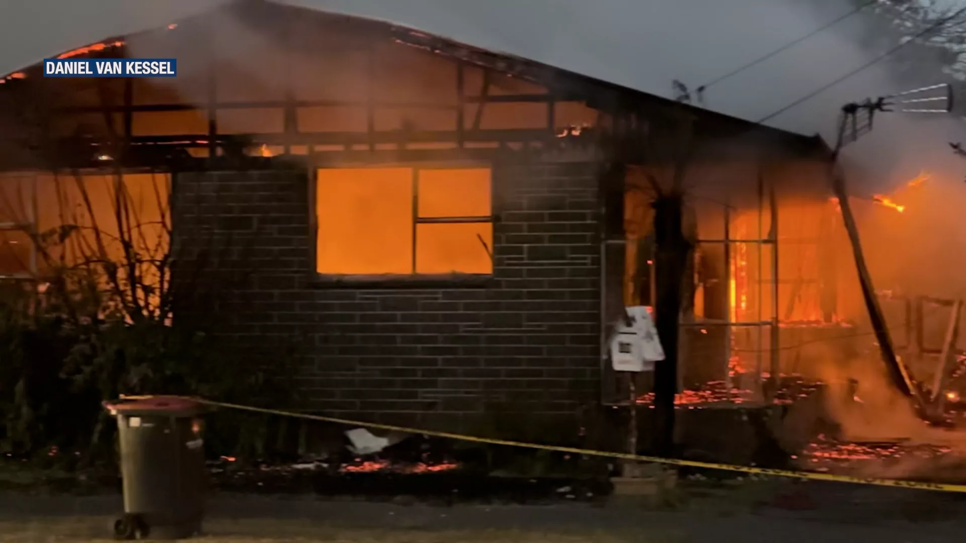 Man taken to hospital after house destroyed by fire in Christchurch