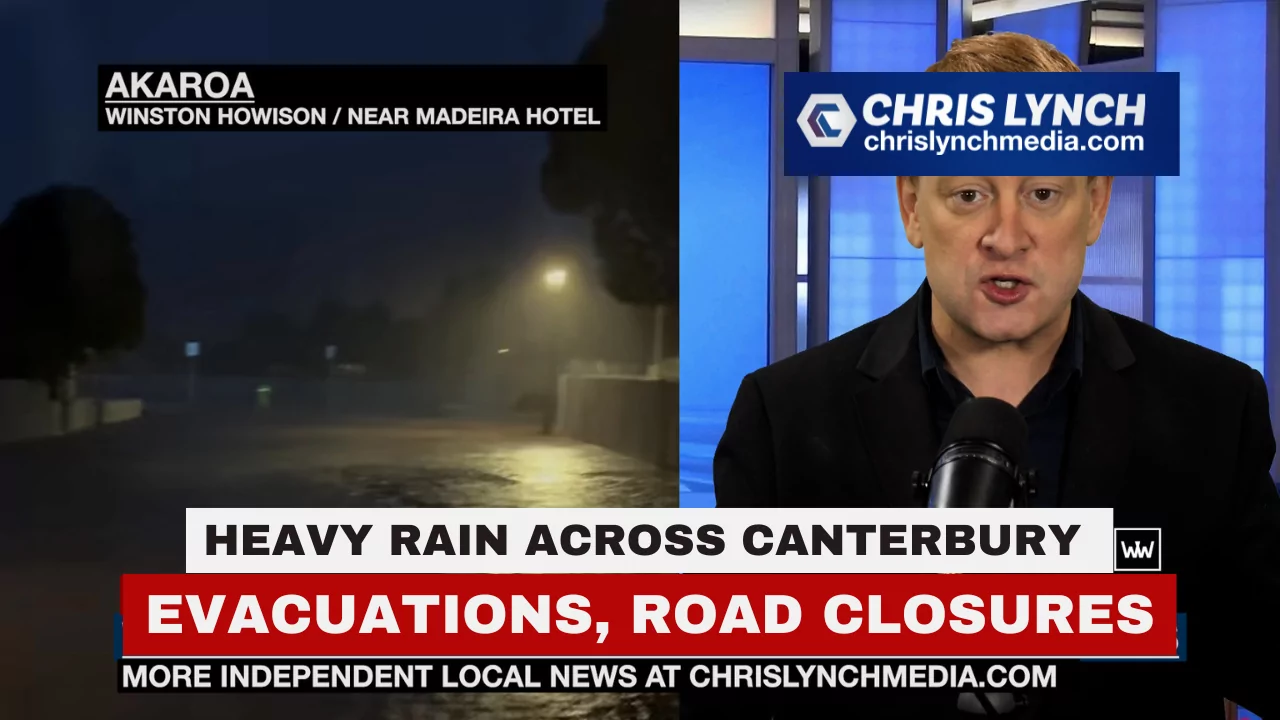 Heavy rain forces evacuations, road closures across Canterbury