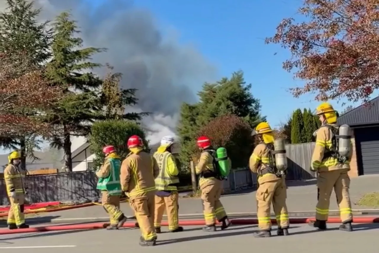 Rolleston house fire “well involved”